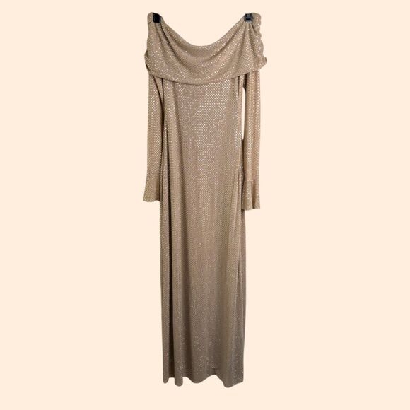 Meshki Marcel Diamante Maxi Dress Nude - Picture 3 of 12